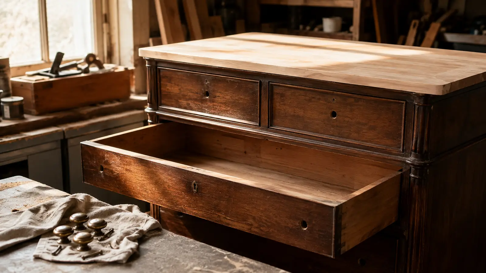 I Refinished a 70-Year-Old Dresser With a Rotary Tool and Patience